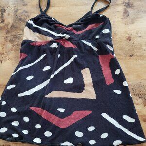 Vintage Puella Gathered Cami with Abstract Tribal Pattern